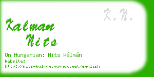 kalman nits business card